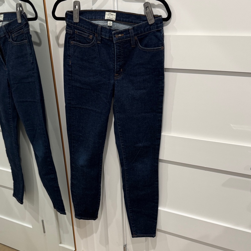J. Crew Women's 8” Toothpick Dark Blue Skinny Jeans